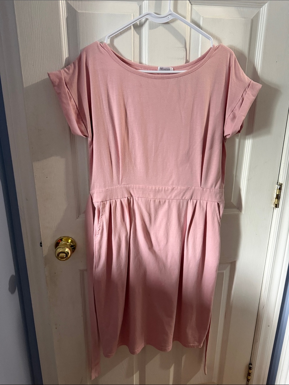 Mossimo Supply Co. Girls' Dusty Pink Short-Sleeve Gathered-Waist Dress